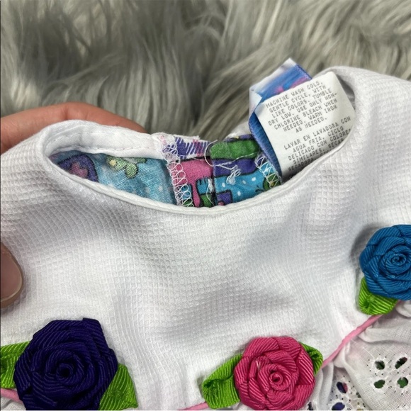 Vintage Martha’s Miniatures Baby Girls Pink Purple Animal Ruffle Dress - Picture 4 of 12